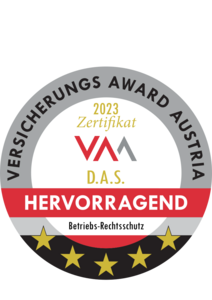 Versicherungsaward Austria 2023 Siegel für D.A.S. Rechtsschutz